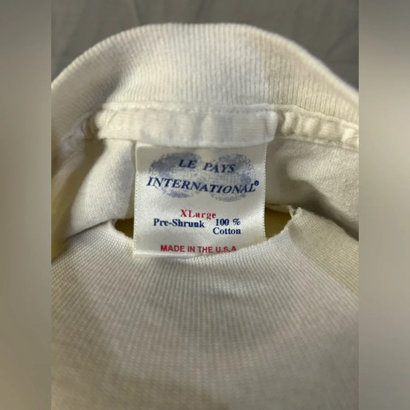 Vintage 90s Denmark Flag Logo single stitch Distressed T-Shirt size XL - Picture 4 of 7